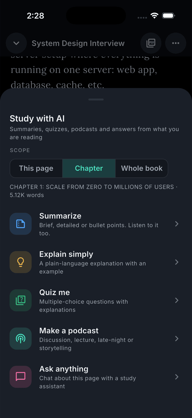 AI study tools sheet with summaries, quizzes and podcasts